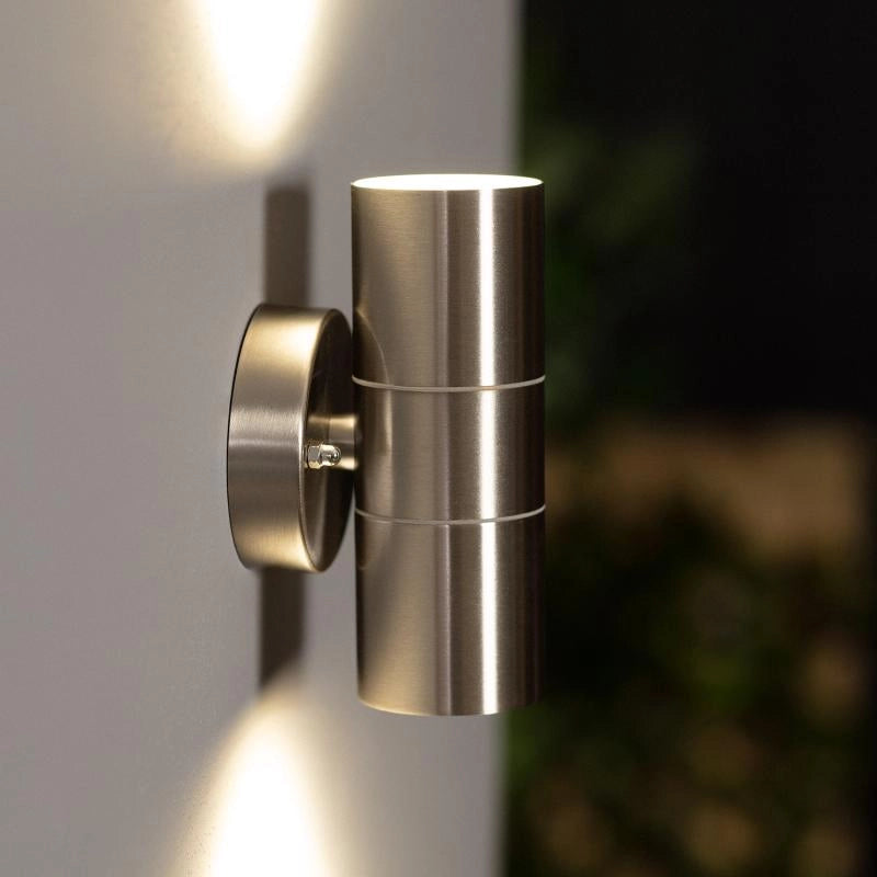 Buitenlamp zilver RVS up down 16 cm