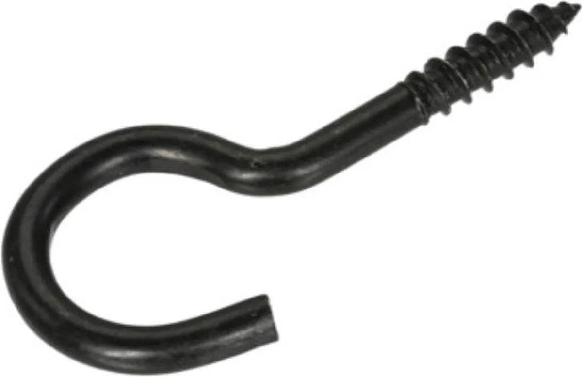 Schroefhaken 40 mm zwart 5 stuks - FOIR