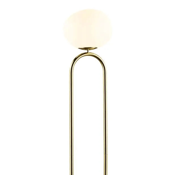 Staande lamp opaal glas 'Shapes' e27 fitting opaal glas messing 135cm DFTP - FOIR