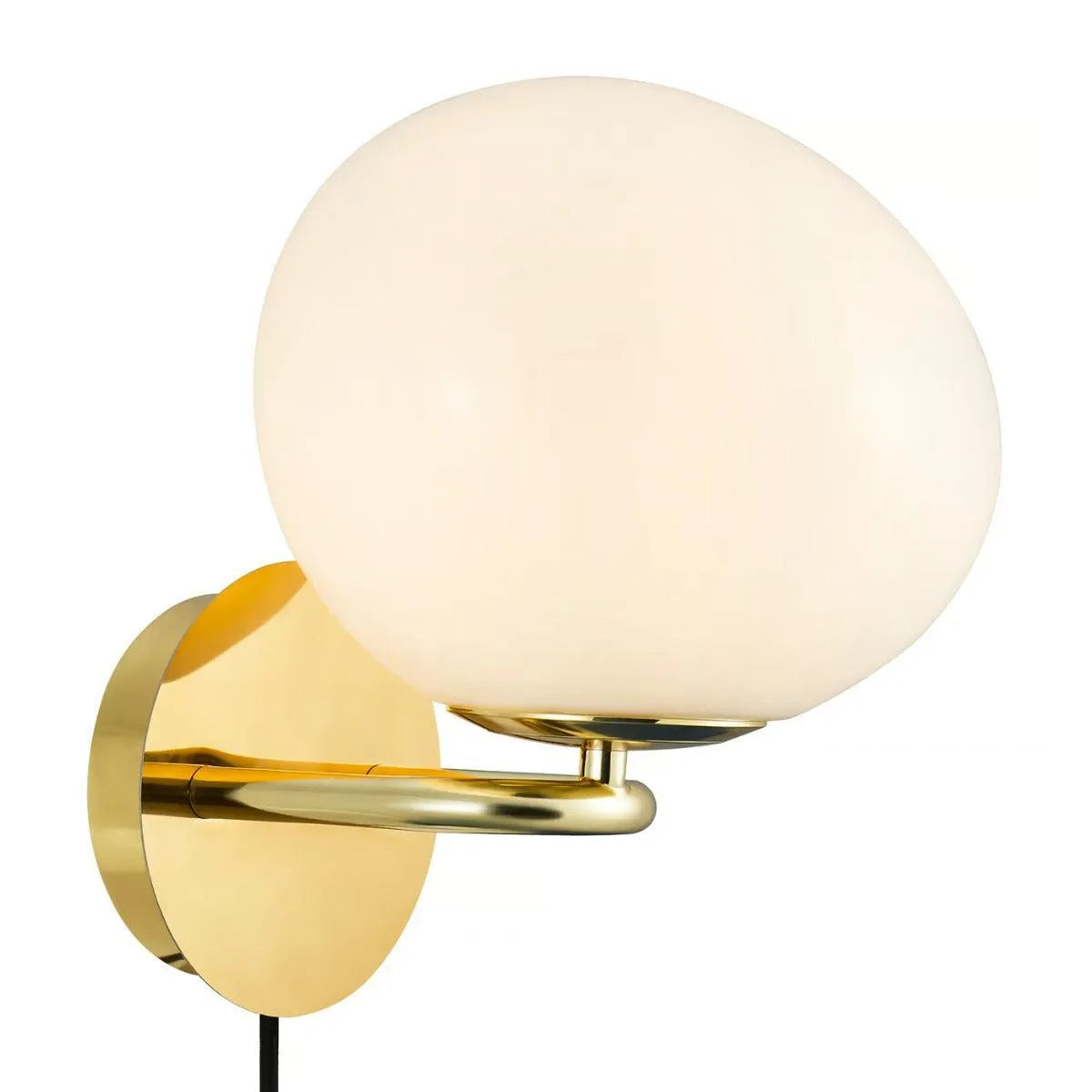 Wandlamp messing & mondgeblazen opaalglazen kap DFTP 'Shapes' - FOIR
