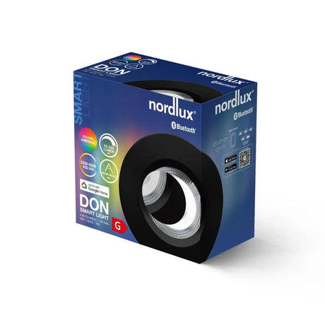 Kleine slimme LED inbouwspot zwart Nordlux Don smart - FOIR