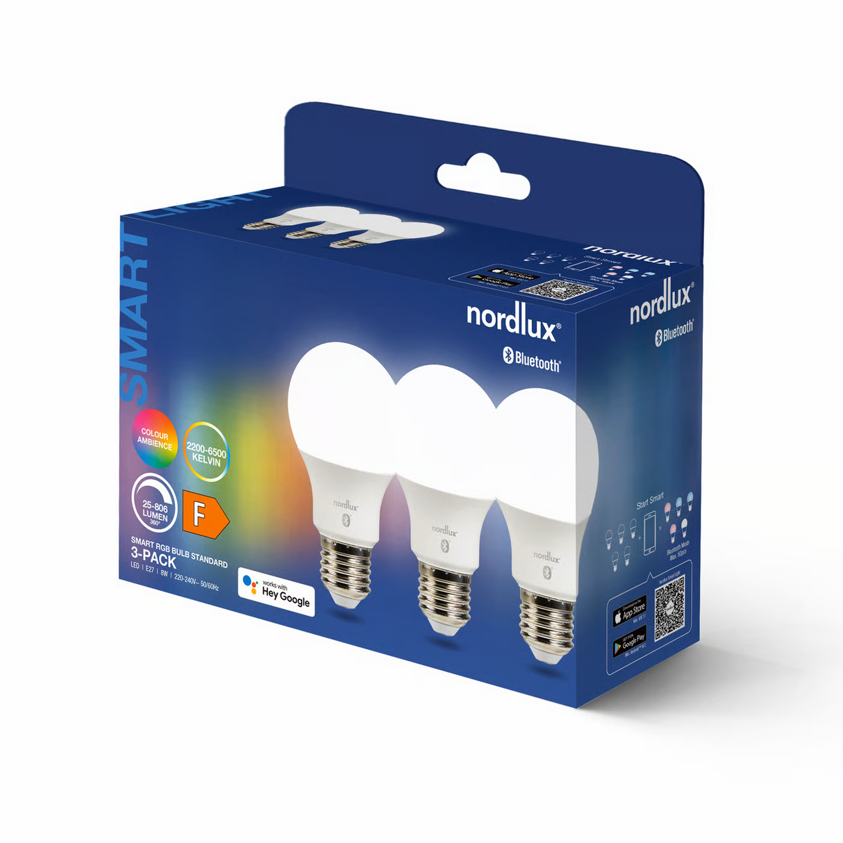 3X Set van Smart E27 led lamp Kleur Bluetooth