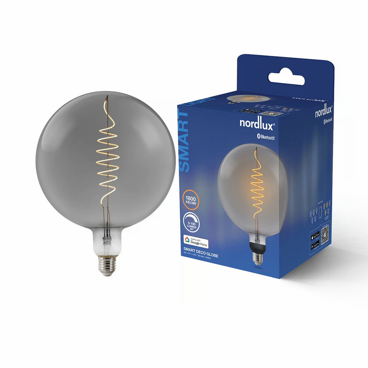 G200 Rookglas Smart Led lamp E27 fitting 20 cm