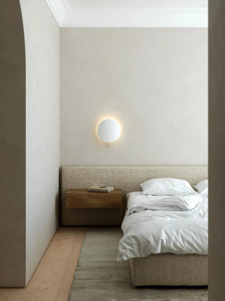 Ronde wandlamp met e27 fittin messing wit schakelaar DFTP design for the people spargo 