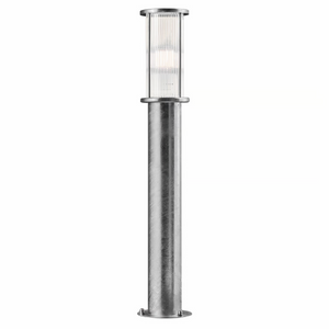 Staande buitenlamp gegalvaniseerd led glas 80 cm