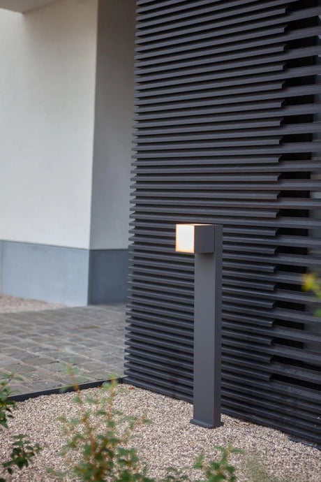 Lutec staande tuinlamp warm wit aluminium opaal kunststof modern