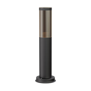 Staande buitenlamp rookglas e27 hue 39 cm rond metaal