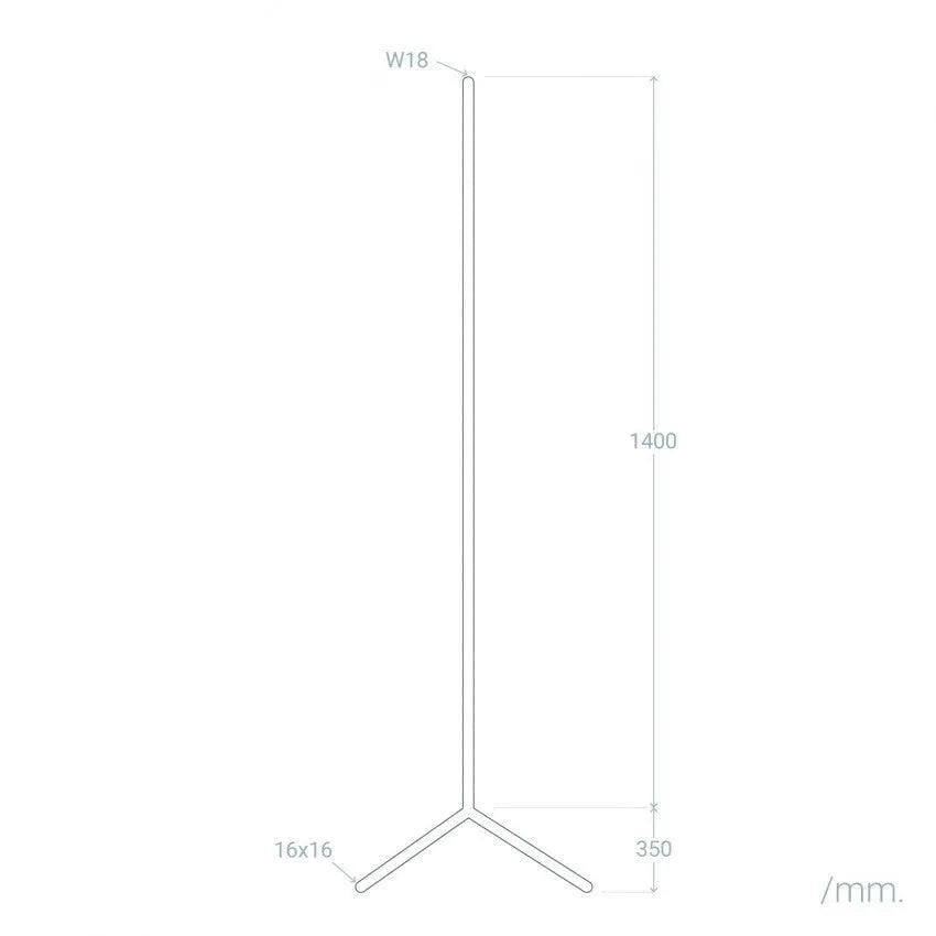 Staande hoeklamp rgb modern zwart metaal
