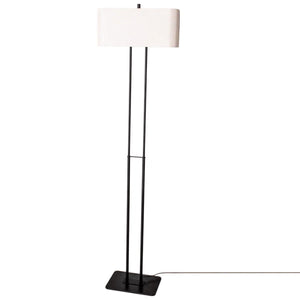 Staande lamp zwart wit By Rydens 'Luton' E27 fitting stoffen kap 150cm - FOIR