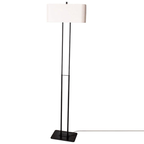 Staande lamp zwart wit By Rydens 'Luton' E27 fitting stoffen kap 150cm - FOIR