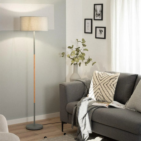 Grijze vloerlamp met schakelaar en e27 fitting