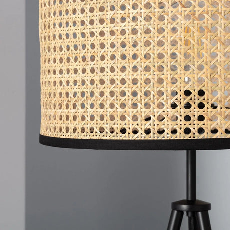 Staande lamp driepoot gevlochten kap e27 fitting