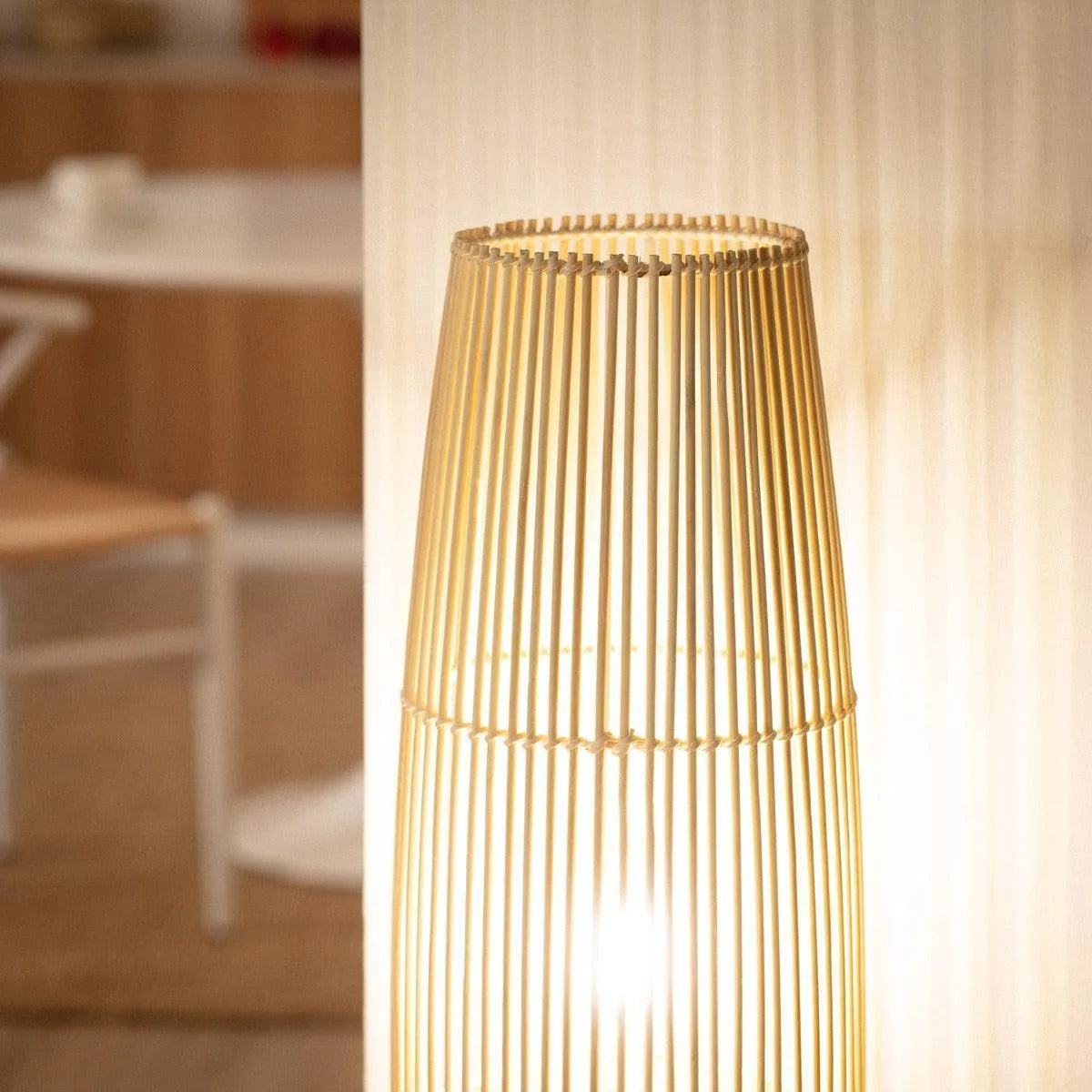 Staande lamp hout bamboo led lamp