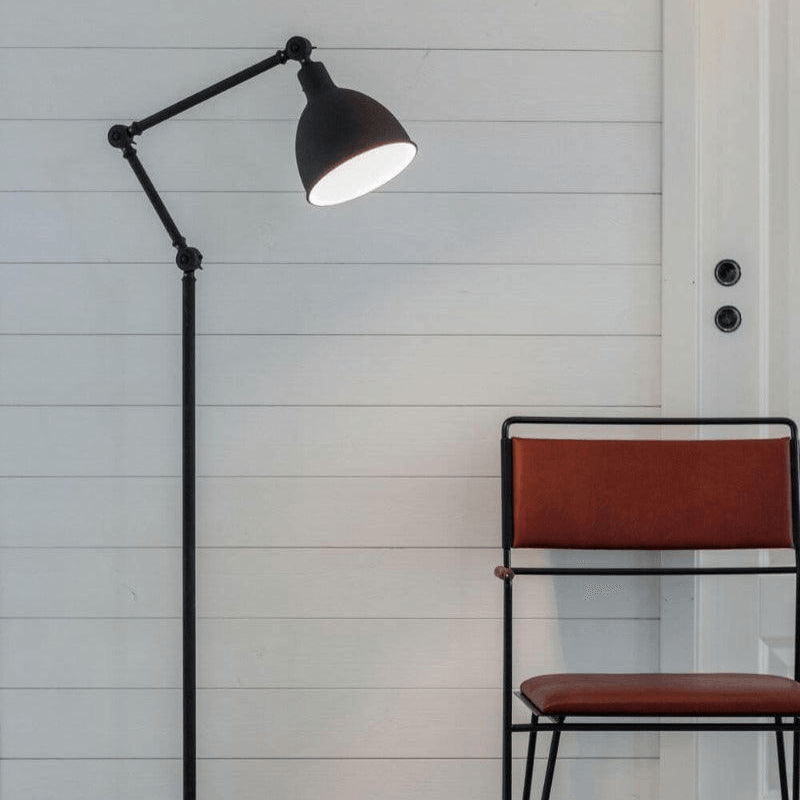 Staande lamp zwart By Rydens 'Bazar' E27 fitting verstelbaar modern 148cm - FOIR