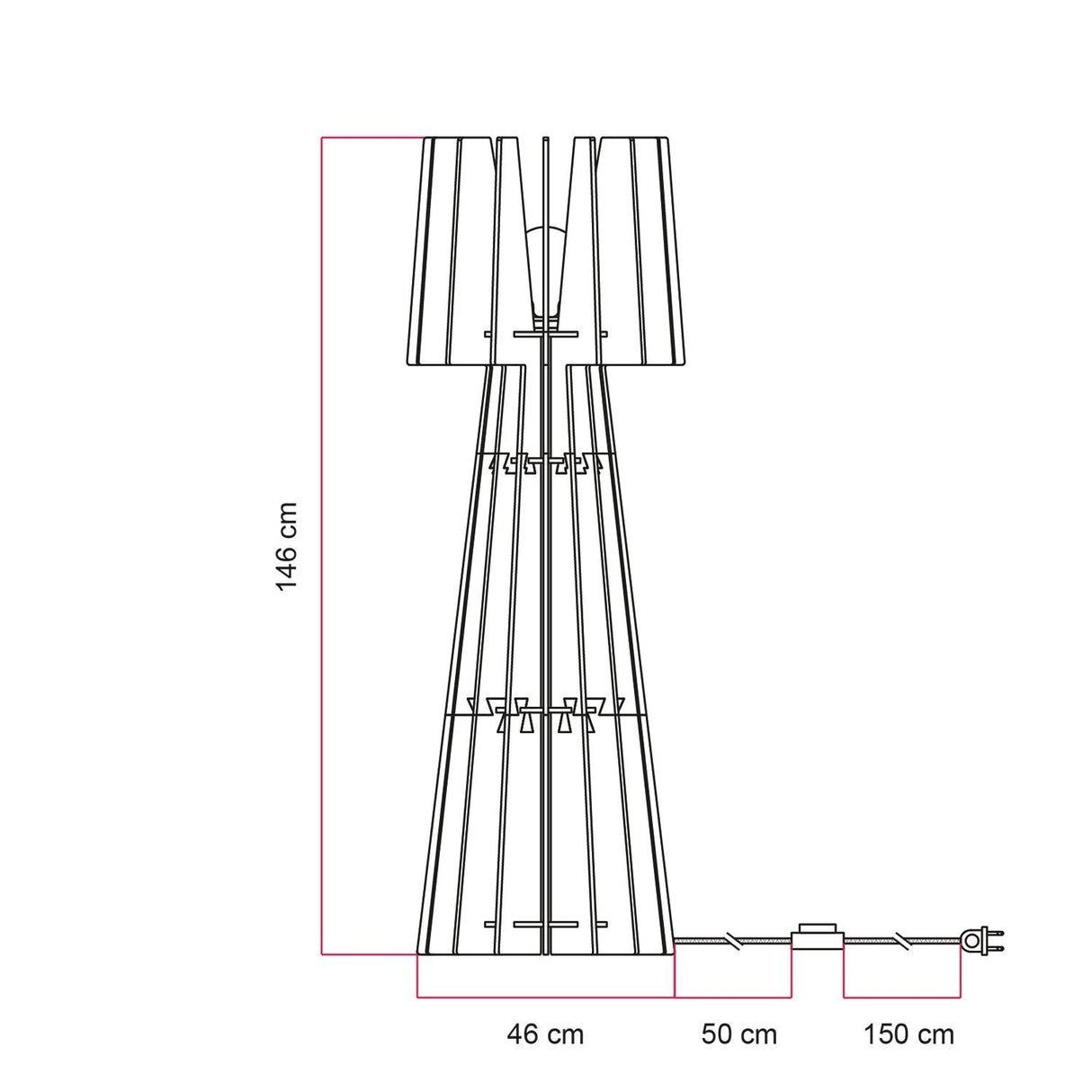 Vloerlamp geluidsreductie Recycled Shine e27 sound proofing 150 cm