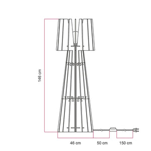 Vloerlamp geluidsreductie Recycled Shine e27 sound proofing 150 cm