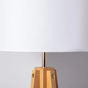 Staande lamp stoffen kap met houten modern e27 fitting