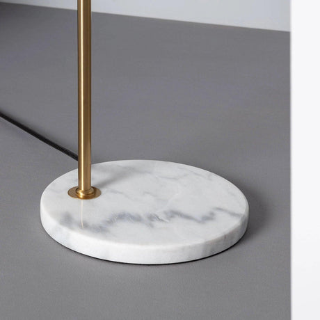 Gouden staande lamp met marmeren voet & E27 fitting 'Marie' 150cm - FOIR