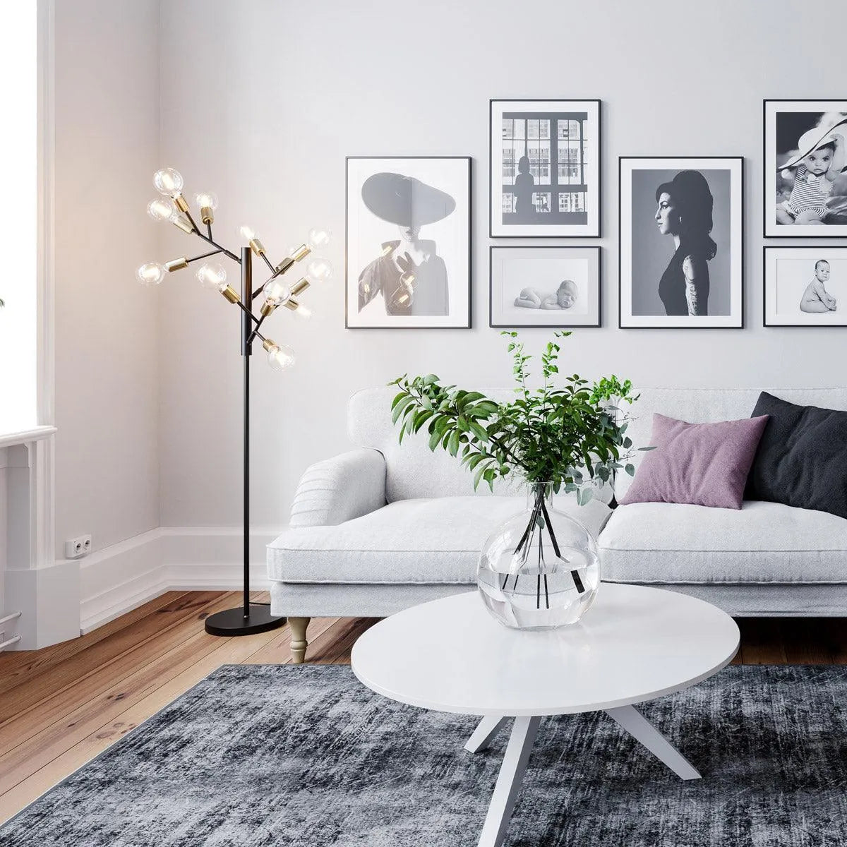 Staande lamp zwart goud by rydens vloerlamp modern messing zwart byrydens 4100860-4002