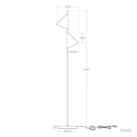 Staande vloerlamp modern 'Celadon' 2x e14 fitting vloerlamp 164cm - FOIR