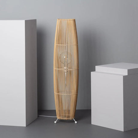 Vloerlamp bamboo led lamp e27 fitting stekker en schakelaar