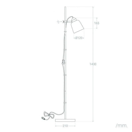 Vloerlamp wit met stekker wit