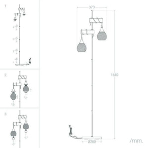 Vloerlamp zwart 'Mona' hout e27 fitting modern 164cm - FOIR