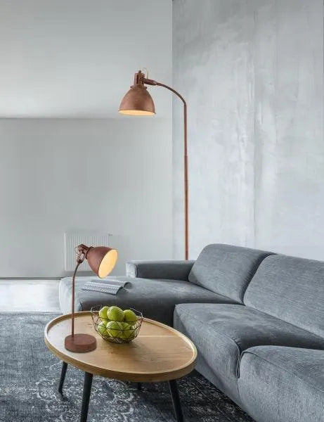 Vloerlamp e14 fitting industrieel staande lamp roest bruin 