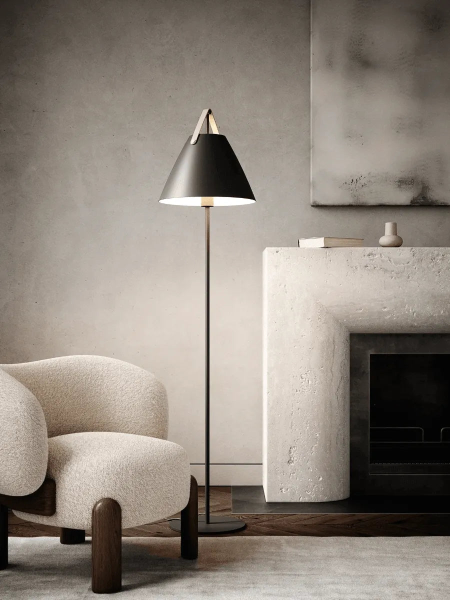 Staande hanglamp zwart 'Strap' design metaal E27 155cm DFTP - FOIR