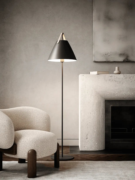 Staande hanglamp zwart 'Strap' design metaal E27 155cm DFTP - FOIR