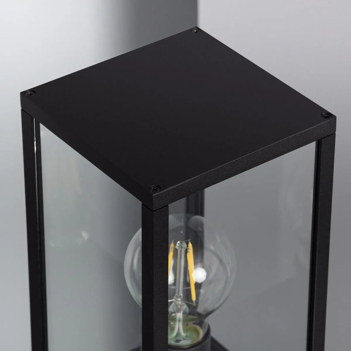 Staande buitenlamp zwart industrieel tuinpadverlichting frame tuinverlichting 68 cm E27 fitting - FOIR