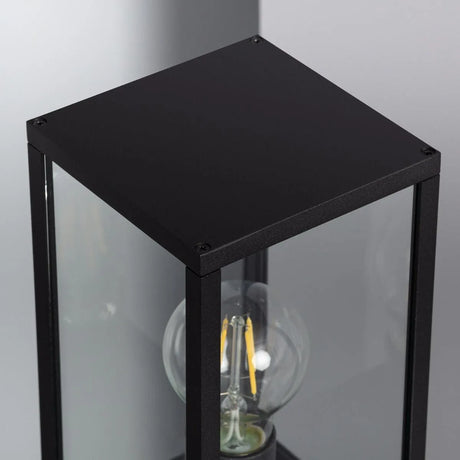Staande buitenlamp zwart industrieel tuinpadverlichting frame tuinverlichting 68 cm E27 fitting - FOIR