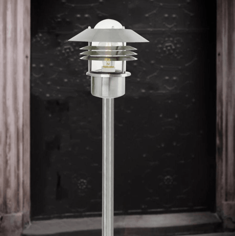 Staande lamp IP54 gegalvaniseerd 'Vejers' Nordlux E27 fitting IP54 92 cm Stainless steel - FOIR