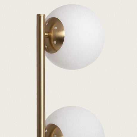 Vloerlamp goud met opaalglazen kappen E27 fittingen 'Mono 3' - FOIR