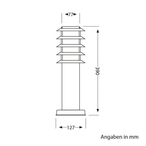 Staande buitenlamp Metaal Poller E27 tuinpadverlichting 39 cm