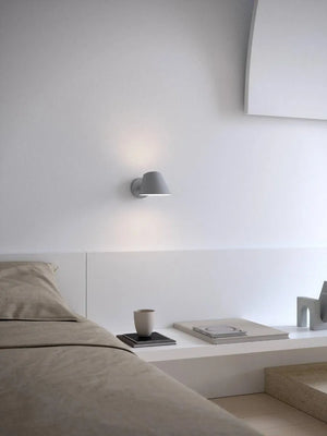 Verstelbare wandlamp grijs met E27 fitting stekker & schakelaar DFTP 'Stay' - FOIR