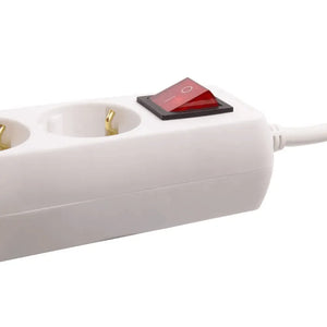 Stekkerdoos wit met 3 meter kabel schakelaar en 3 stopcontacten - FOIR