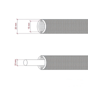 Buis zwart met stoffen afwerking (per meter)