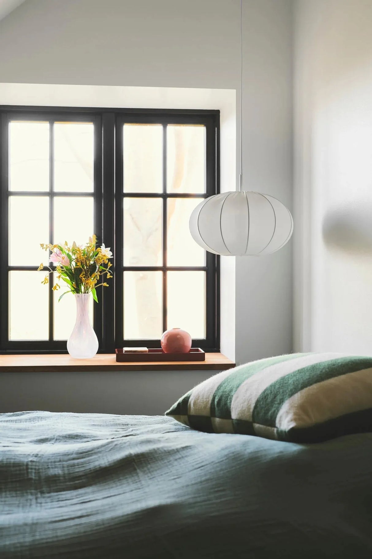 Hanglamp stof beige 'Aeron' e27 40 cm - FOIR