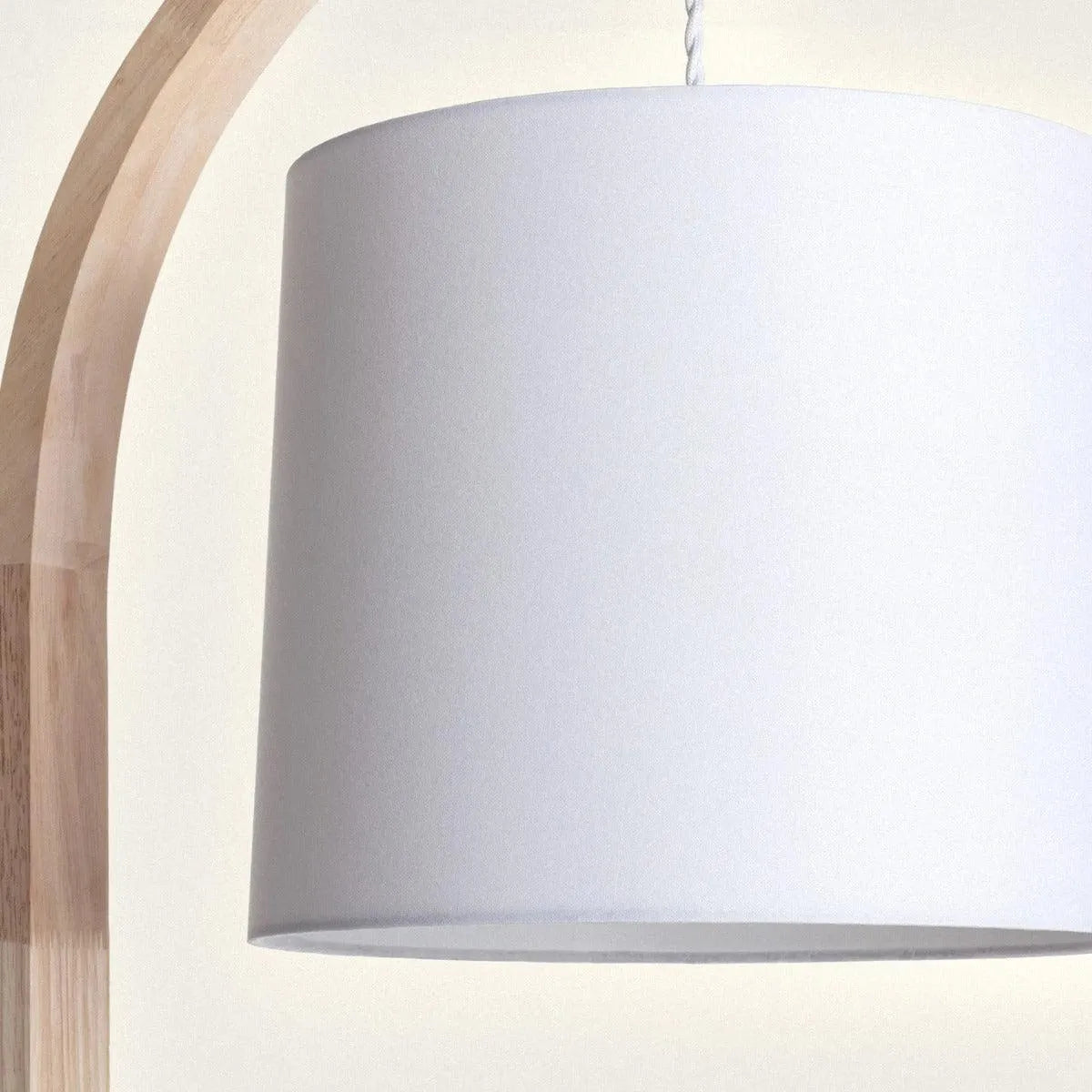Vloerlamp hout met stoffen kap E27 fitting 'Natasja' - FOIR