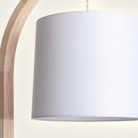 Vloerlamp hout met stoffen kap E27 fitting 'Natasja' - FOIR