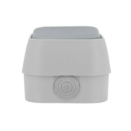 Buitenschakelaar zilver met lampje waterdicht IP54 - FOIR