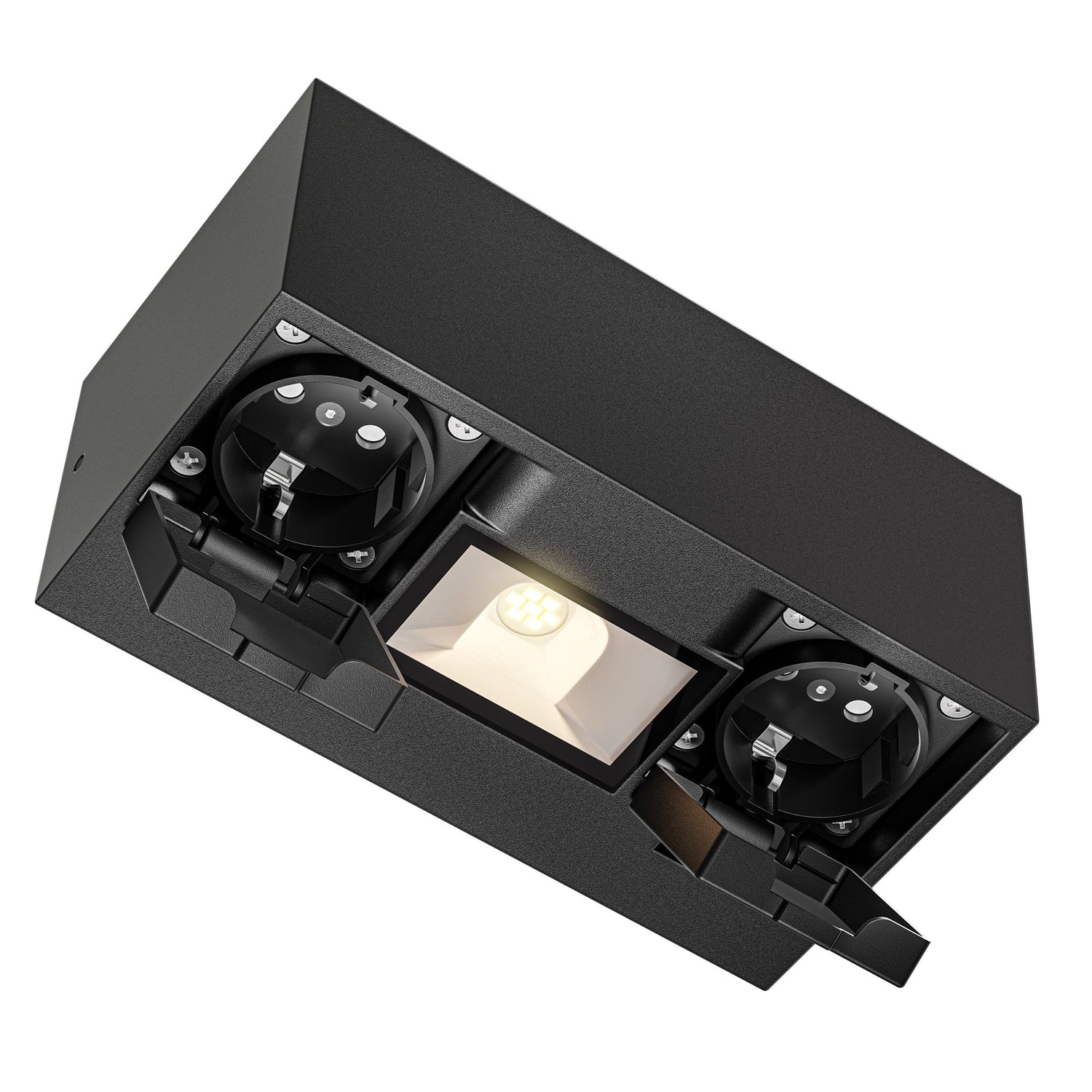 Buiten stopcontact met led lamp wand 2x EU