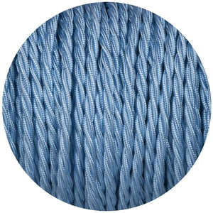 Strijkijzersnoer Hemel blauw gevlochten stoffen snoer per meter - FOIR