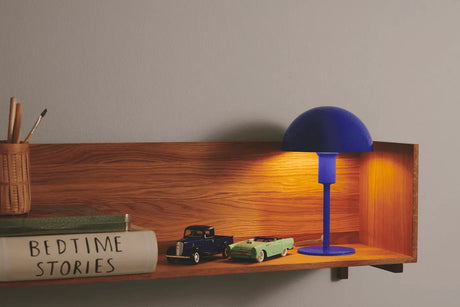 Kleine tafellamp met schakelaar en E14 fitting Nordlux Ellen mini blauw 25 cm - FOIR