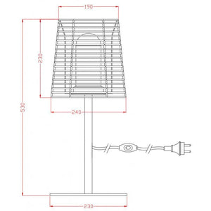 Tafellamp met stekker zwart e27 'Saha' buitenlamp E27 fitting IP44 530mm - FOIR
