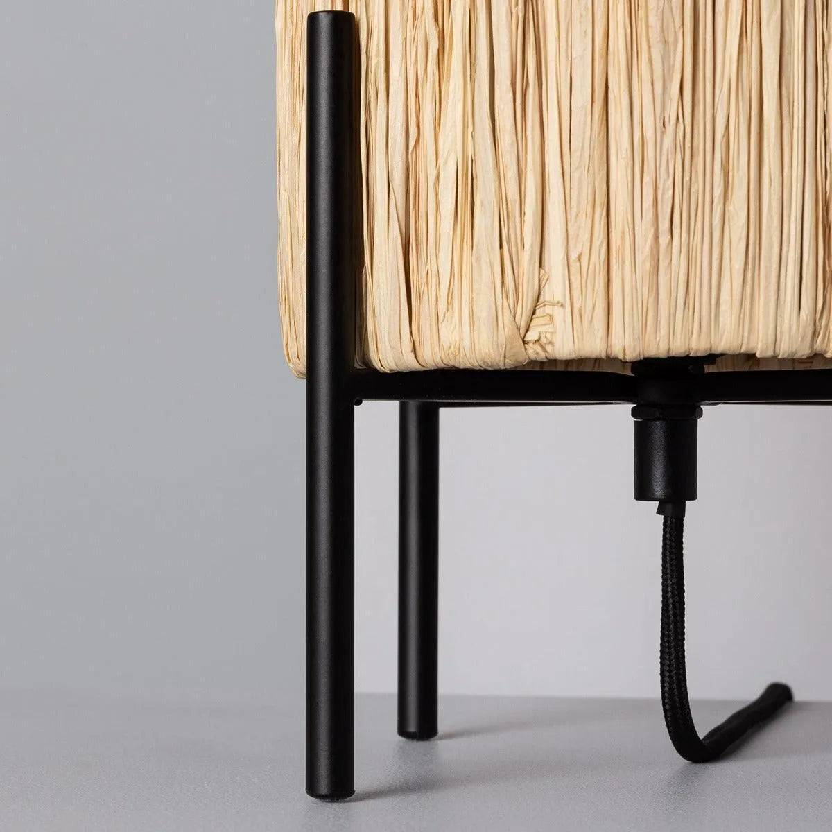 Tafellamp natuur 'Hoban' staande modern E27 fitting vezels 38 cm - FOIR