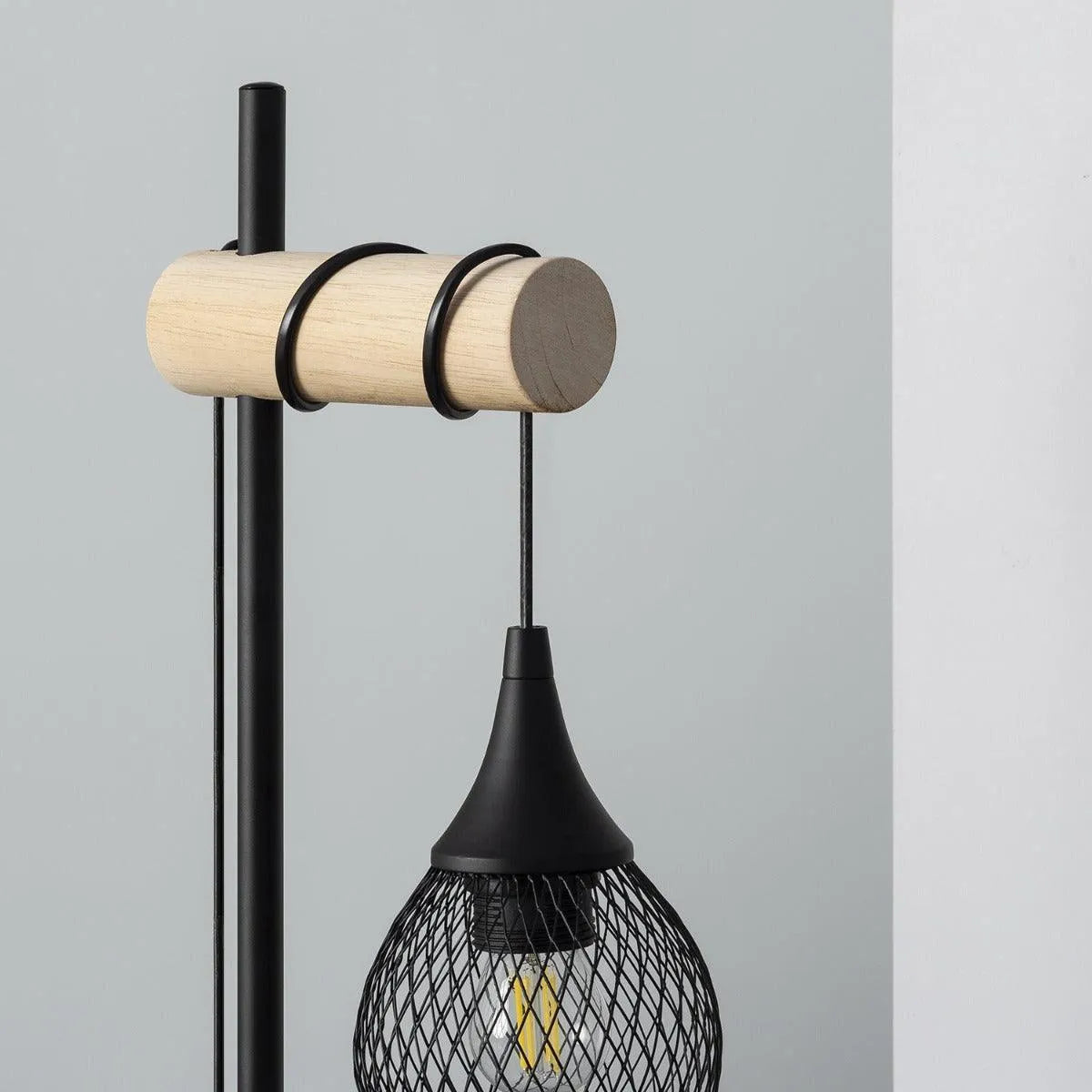 Bureaulamp met stekker led lamp grid  hout