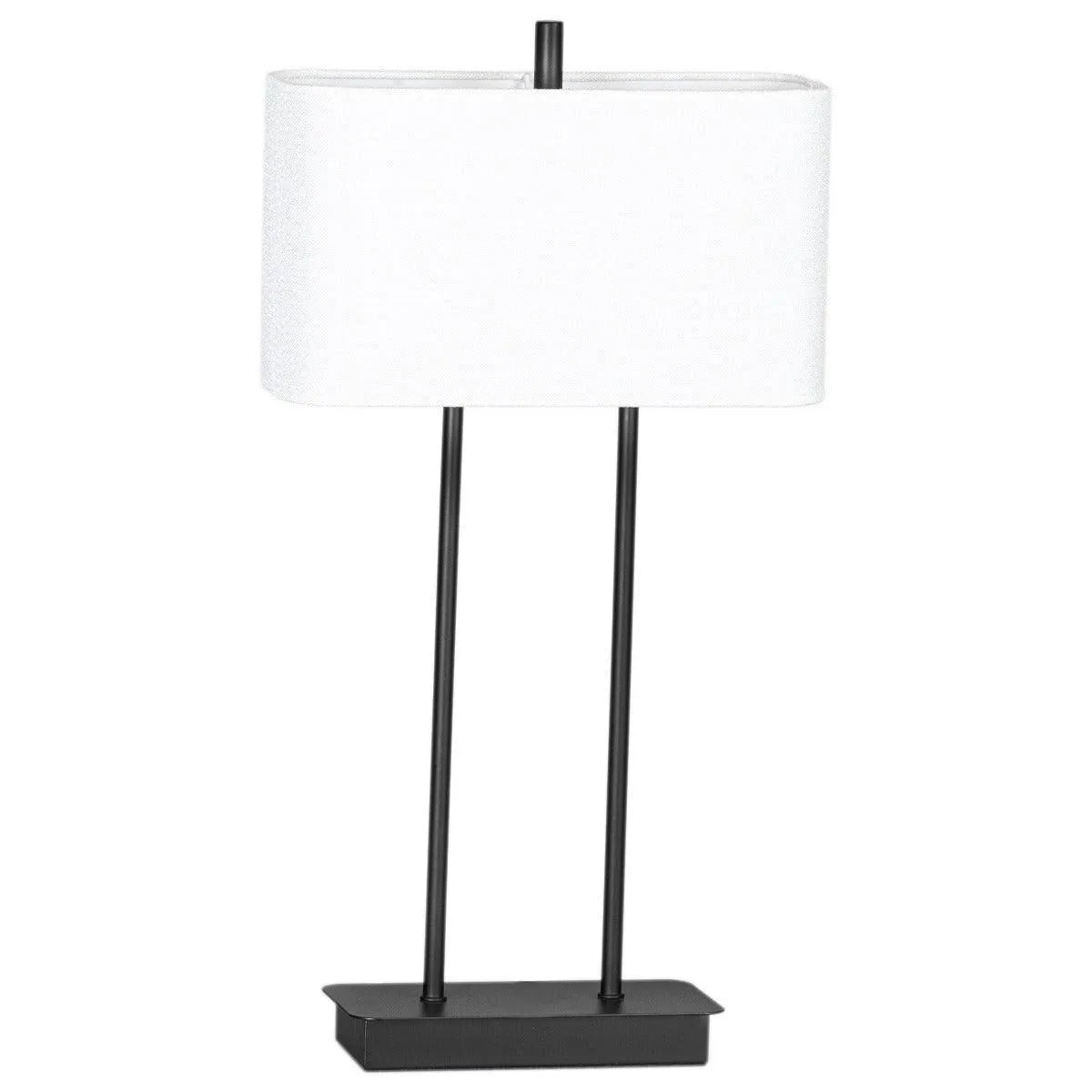 Tafellamp zwart wit By Rydens 'Luton' stoffen kap 2x E14 fitting 56cm - FOIR