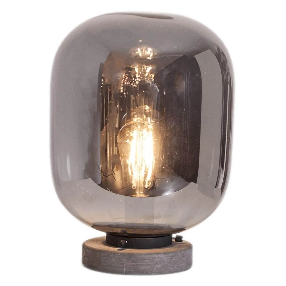 tafellamp metaal en glas met schakelaar en e27 fitting By Rydens Leola